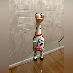 Silly Expression Latex Large Cow Dog Toy  / 12.5” Loud   With Squeaker
